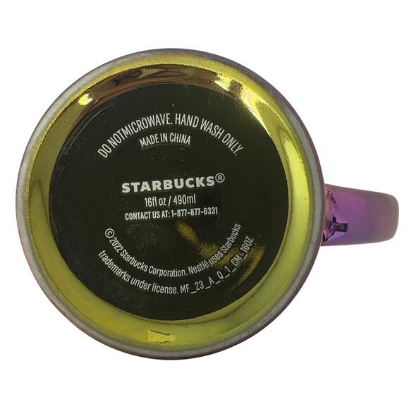 Starbucks 2022 Iridescent 16 oz Mug Pearl Finish VGUC - Picture 5 of 7